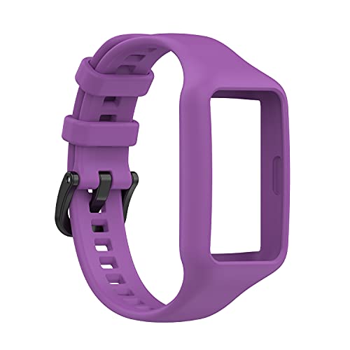 Tiggo Smart Watch Strap Compatible for Huawei Band7/Huawei Band6 Pro,Silicone Wristband Adjustable Replacement Sport Strap Wristband for Huawei Band7/Huawei Band6 Watch Accessories (deep purple) - Image 4