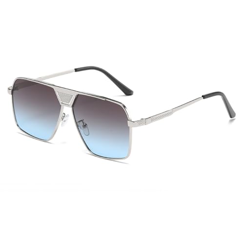 Lunettes de soleil rectangulaires monture métal et verres dégradés chic