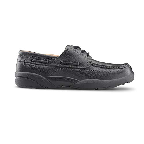 Dr. Comfort Patrick Men's Therapeutic Extra Depth Boat Shoe-Leather Uppers-Diabetic Shoes: Black 9.5 X-Wide (3E/4E) Lace #TOP4