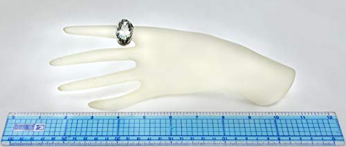 Image of Sterling Silver 925 Statement Ring Genuine GEMS 10.5 Cts, Oval 18x13 mm, Rhodium-Plated Finish