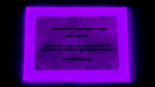 Glow in The Dark Pigment Powder - Neutral and Fluorescent Color for Art Painting, Fine Art, Nail Art Paint, and DIY Crafts - Long Lasting, 10+ Color Options - Fluorescent Purple - (120 Grams/4 Ounces)