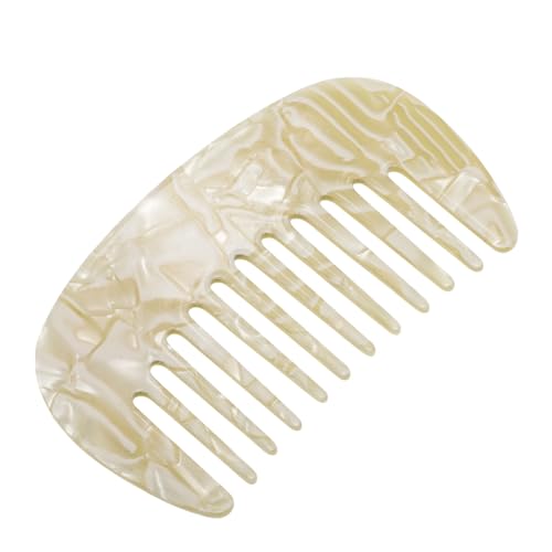 VOCOSTE Wide Tooth Comb, Pocket Size for Curly Hair, Beige Yellow