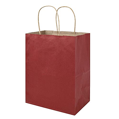 Bagmad Brown&Color Each 100 8X4.75X10 Inch Plain Medium Paper Bags With Handles Bulk thumb #6
