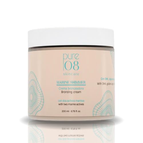 Crema bronceadora sublime 08PURE Marine Shimmer: alta cosmética marina de 200ml