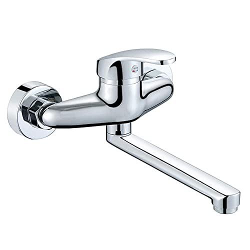 Mitigeur d'évier de cuisine en laiton avec bec orientable installation 15cm