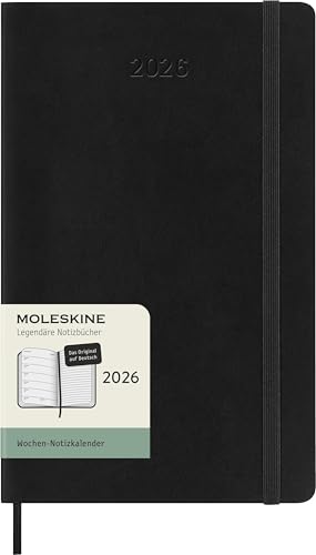 Moleskine Weekly Planner, Agenda Settimanale 2026 12 Mesi Con Spazio Per Note, Lingua Tedesca, Con Copertina Morbida e Chiusura Elastica, Formato Large 13 x 21 cm Colore Nero - immagine 8