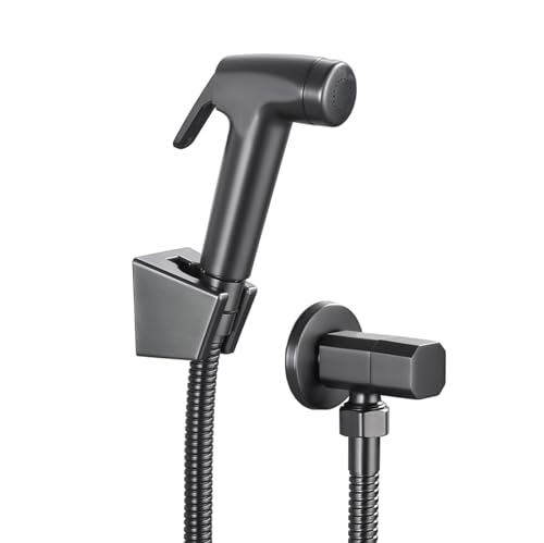 Handheld Bidet Sprayer Kit - Wall-Mounted Bathroom Toilet Sprayer with 1.5M Shower Hose Brushed Grey Finish for Enhanced Hygiene and Comfort