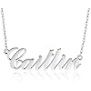 Dreamdecor Name Necklace Personalized, Sterling Silver Custom Nameplate Necklace Charm Jewelry Gift for Women