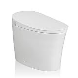 BidetKing Throne Lite - Combinazione bidet intelligente per WC, potente doppio scarico, altezza sedia ADA, coperchio e sedile automatici, DirectDry, scudo in schiuma, acqua calda senza fine, 1 anno di