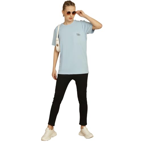 Image of Mack Jonney Solid Classic Fit Round Neck Polyester Lycra Half Sleeves Tshirt for Women(Pack of 2)-MACK630864