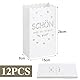 BETESSIN 12pcs Kerzentüten Papier Schön DASS du da bist Tischdeko Lichttüten Taufe Kommunion Hochzeit Papiertüten für Kerzen Weiß Candle Bags Tisch Ornament für Kerzen Teelichter 15x9x26cm