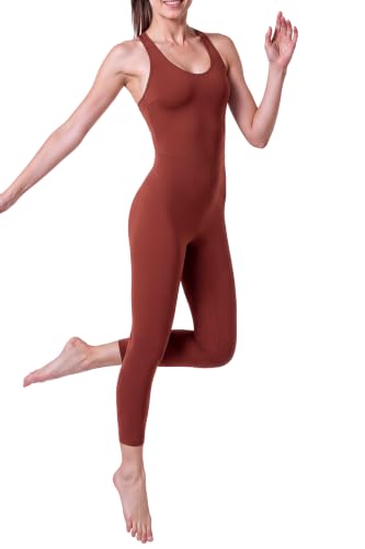 Image of LOVESOFT Workout Jumpsuits for Women Sleevesless Bodycon Backless Unitard