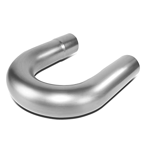 Image of DNA MOTORING ZTL-PP-30-180-RAW 180 Degree U-Bend DIY Custom Mandrel Exhaust Tubing,3 inch OD,Universal Fit,Mild Steel