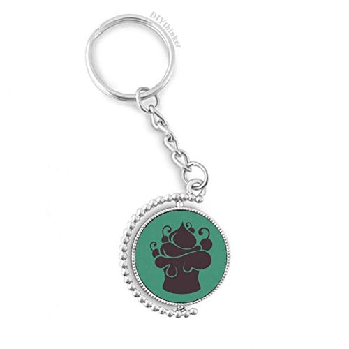 Anillo de la cadena giratorio anti-enredos con silueta de helado negro de frutas