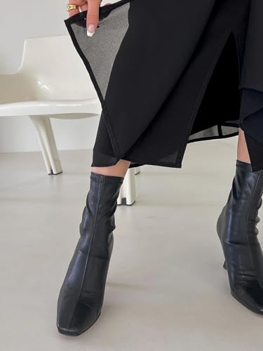 Women's Elegant Solid Color High Waist Solid Skirt Long Skirts3