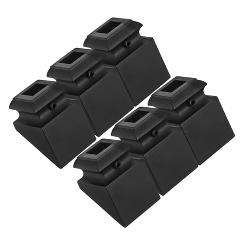 Barandillas de hierro negro SHINEOFI con 6 piezas de bases para escaleras modernas