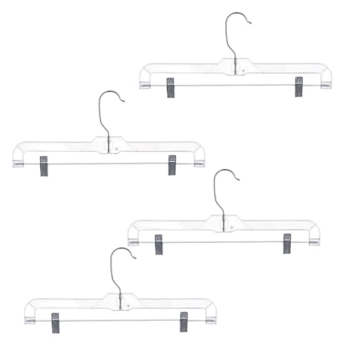FRCOLOR Perchas Telescópicas para Pantalones y Faldas, 4 Piezas, Material Plástico y Hierro, Colgador Multiusos para Organizar Ropa en Armarios Familiares