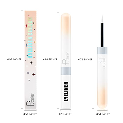 Espoce Liquid Eyeliner, White Eyeliner Liquid Liner Quick-Drying, Ultra-Fine Long-Lasting Colored Eyeliners High-Pigmented Colorful Eyeliners For Eye Makeup 0.12 Oz (White) #TOP6