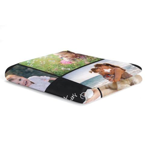 Image of inkArts Custom Blanket with Photo, Personalized Blanket, Customized Photo Blankets, Customizable Picture Blankets, Personalized Photo Gifts for Mom Baby Kid Family Pet