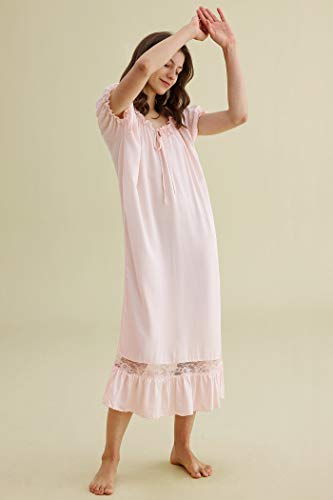 Latuza Camisola Feminina Vitoriana de Ombro Aberto, rosa, X-Large