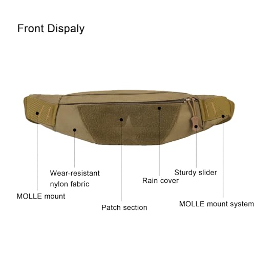 ArcEnCiel Pochete tática para homens, pochete de pesca, cinto de dinheiro do exército, esportivo, vi