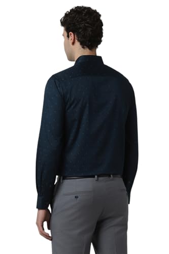 Image of Peter England Men Navy Slim Fit Formal Shirt