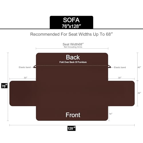 Image of U-NICE HOME Reversible Sofa Cover Couch Cover for Dogs with Elastic Straps Water Resistant Furniture Protector for Pets Couch Cover for 3 Cushion Couch (Sofa, Black /Black)