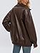 AUTOMET Women's Oversized Leather Jackets Faux Suede 2025 Fall Zip Up Motorcycle Coats Blazer Jackets for Women Outfits Brown S