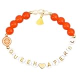 MHADBKH Pulseras ajustables de cuentas de cítricos Junos con dije de letra, joyería de fiesta de verano para mujer, HOLY Hollow Love Bra, Plástico, No es una piedra preciosa