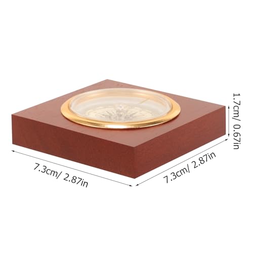 Brújula china portátil de madera vintage para camping miniatura 2