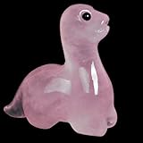 Hguxmcu Hand Carved Rose Quartz Dinosaur Figurine 2 Inch Healing Crystal Statue Realistic Gemstone Animal Sculpture Reiki Energy Decor Lucky Gift for Meditation Collectors