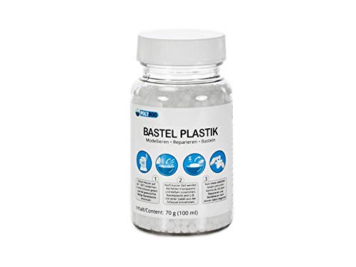 Preisvergleich Produktbild Bastelplastik, erhältlich von 70g bis 1000g, formbarer Kunststoff, Thermoplastik, Polymorph, Polyshape, Instamorph, Plastikmake, Größe 70 g