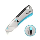 Nova Squeeze Trigger Utility Knife and Heavy Duty Box Cutter, Self Retractable Safety Knife for...