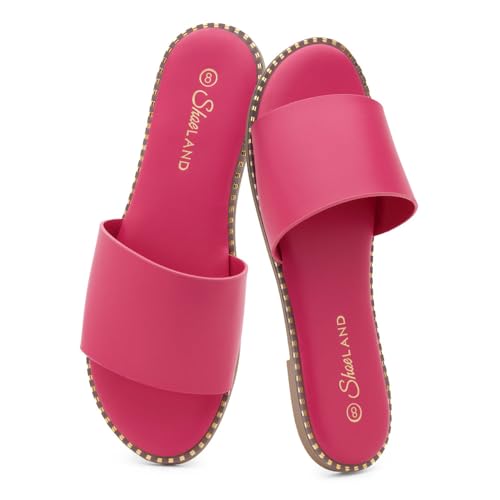 Shoe Land Flat Sandals for Women – Slip-On Slides...