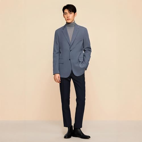 Men's Work Office Suit Blazer Single Breasted Button Coat for Wedding Formal4