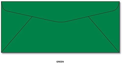 Green #10 Business Envelopes - 100 Envelopes