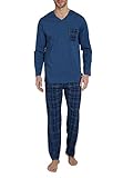 Ceceba Herren Pyjama V-Ausschnitt, 2tlg, Navy, 60