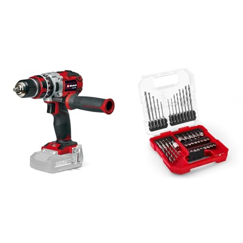 Einhell Professional Akku-Schlagbohrschrauber TP-CD 18/80 Li-i BL - Solo Power X-Change (18 V, Brushless, 80 Nm, Schlagbohrfunktion, 13 mm Bohrfutter, 2 Gang, ohne Akku, inkl. Bit- und Bohrer-Set)