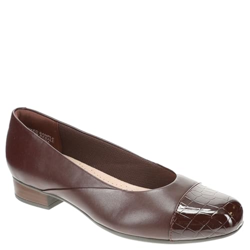 Clarks Juliet Rise, Zapatos Tipo Ballet Mujer, Piel Merlot, 43 EU Estrecho