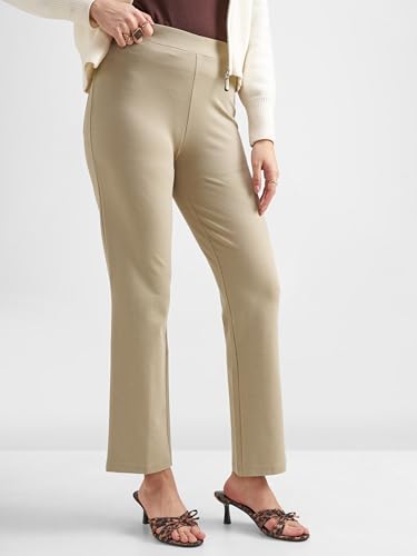 Image of Tokyo Talkies Women's Stretchable Bootcut Pants | High Rise Flared Trousers |Travel & Formal Wear|Workwear Trousers