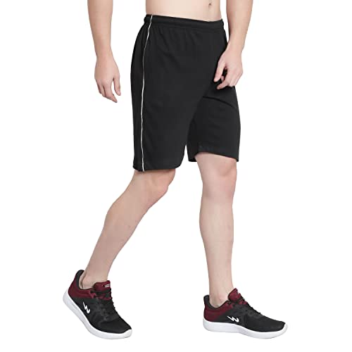 Image of DIA A DIA Men's Cotton Shorts with Zipper Pockets - Elastic Waist with Drawstring, Comfortable Casual & Gym Shorts for Men, Sizes M to 5XL (28-46 Inch Waist), Plus Sizes