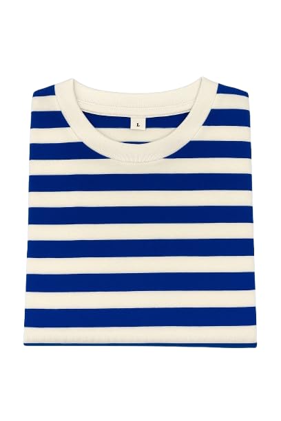 Image of Children's Striped Cotton T-Shirt, Classic Design, Multiple Colors, Age 1-7