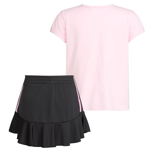 Image of adidas girls 2-Piece Short Sleeve Box Tee & Pleated Skort Set