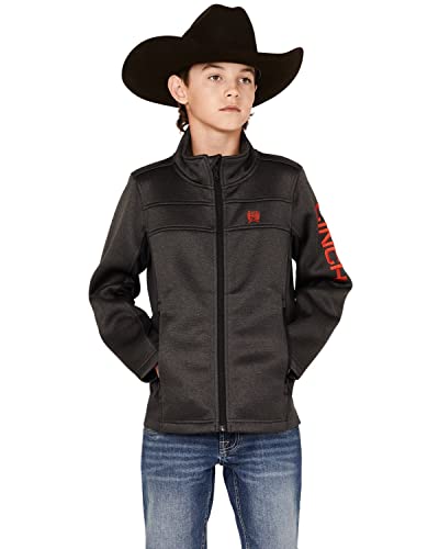 Cinch Western Jacket Boys Bonded Zipper Logo Charcoal MWJ5080001