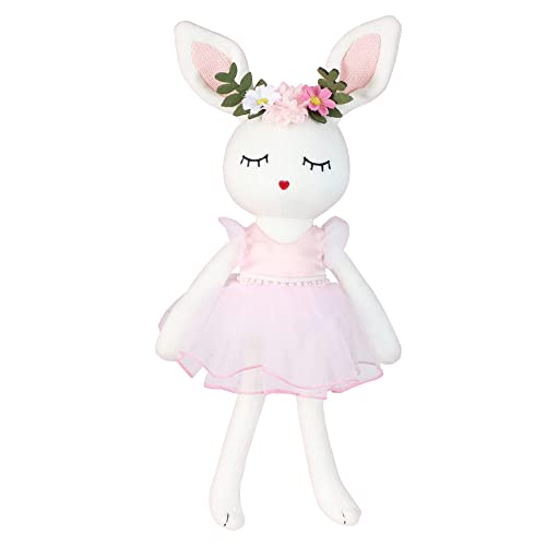 JUSTQUNSEEN Ballerina Doll Easter Stuffed Animal Bunny Plush Animal Doll, Plush Rabbit Toy Bunnys Stuffed Animals for Girls Easter Animals on Party Birthday Christmas