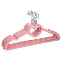 HOODANCOS 10 pcs Pink Heart-shaped Clothes Hangers with Swivel Hooks Non-slip Plastic Hangers for Coats Dresses Skirts Shirts Space-saving Closet Organizer for Clothes Drying and Storage