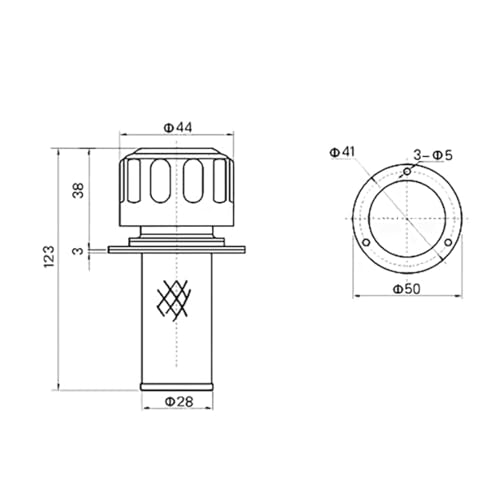 Image of Hydraulic Breather Cap with 40 Micron Strainer - 3 Hole Flange Mount,35CFM,Stainless steel Filtration Vent for Oil Tanks | Compatible with Excavator,Tractor,Automotive,Hydraulic Reservoir(Replacement)
