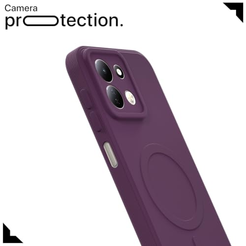 Image of Outlouders Back Cover for Redmi 17 5G | Soft Matte Silicone | Slim Fit | Magnetic-Safe Logo Design (Magnetic-Safe Not Compatible) | Shockproof | Camera Protection Bumper Case (Purple)