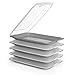Hochwertige Aufschnitt-Boxen, Frischhaltedose für Aufschnitt Fresh System. Optimale Aufbewahrung im Kühlschrank, Maße 17 x 3.2 x 25.2 cm (5X Grey)