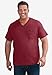 KingSize Men's Big & Tall Shrink-Less Lightweight V-Neck Pocket T-Shirt - 7XL, Rich Burgundy